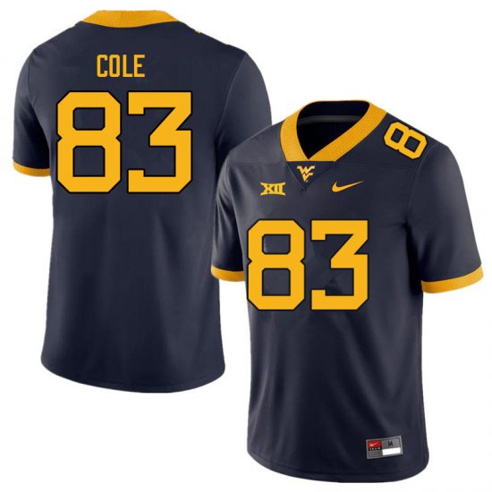 Men's West Virginia Mountaineers NCAA #83 C.J. Cole Navy Authentic Nike Stitched College Football Jersey IO15Z72DK